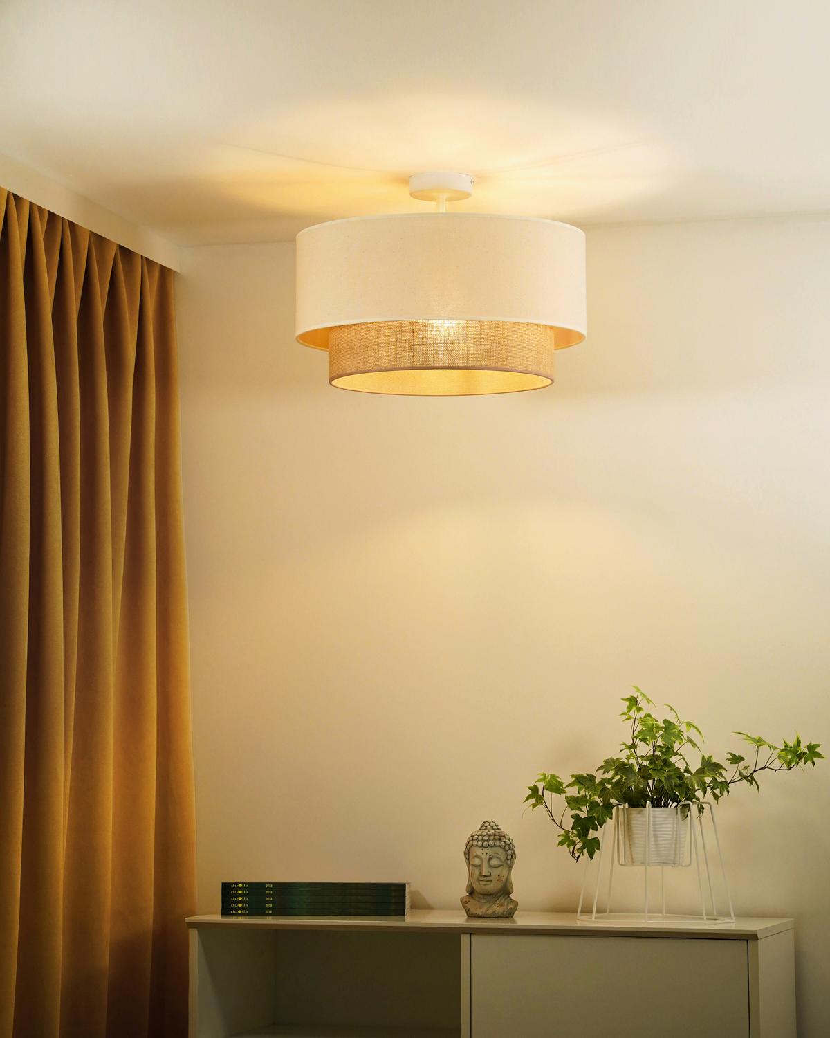 LAMPA SUFITOWA 601078 BOHO - beżowy, Natur, tkanina (45/30cm)