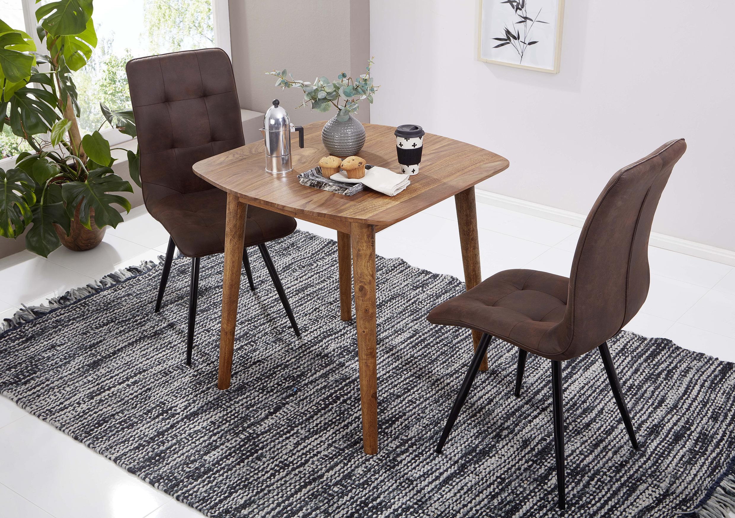 Esstisch "WL5.571" , ca 80x80x78 cm , aus Sheesham - Sheeshamfarben, MODERN, Holz (80/78/80cm) - MID.YOU