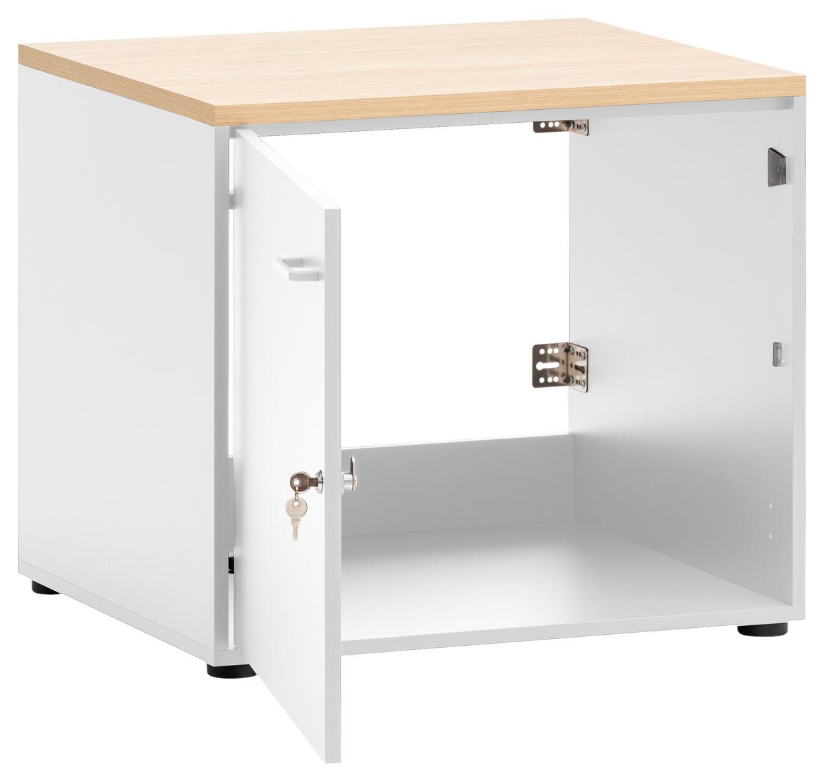 Mehrzweckschrank Solea Weiß/Eiche - Eichefarben/Anthrazit, MODERN, Holzwerkstoff/Kunststoff (67,1/60/60cm) - MID.YOU
