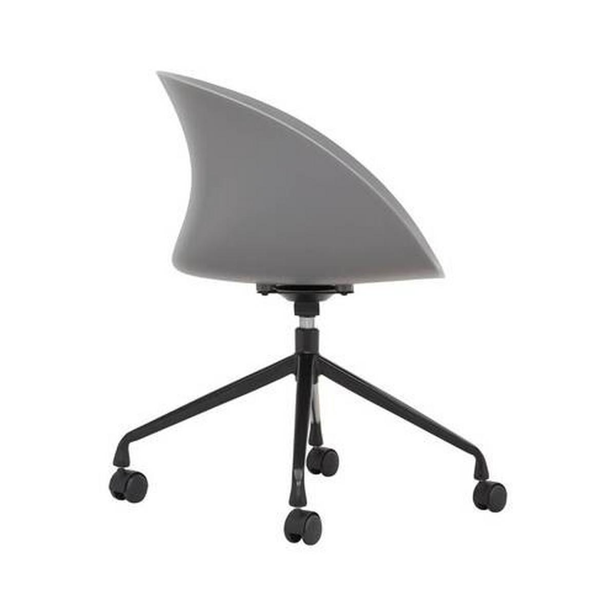 KRZESŁO OBROTOWE LIA - czarny/szary, Modern, tworzywo sztuczne/metal (56,5/75,5/51cm) - Bessagi Home