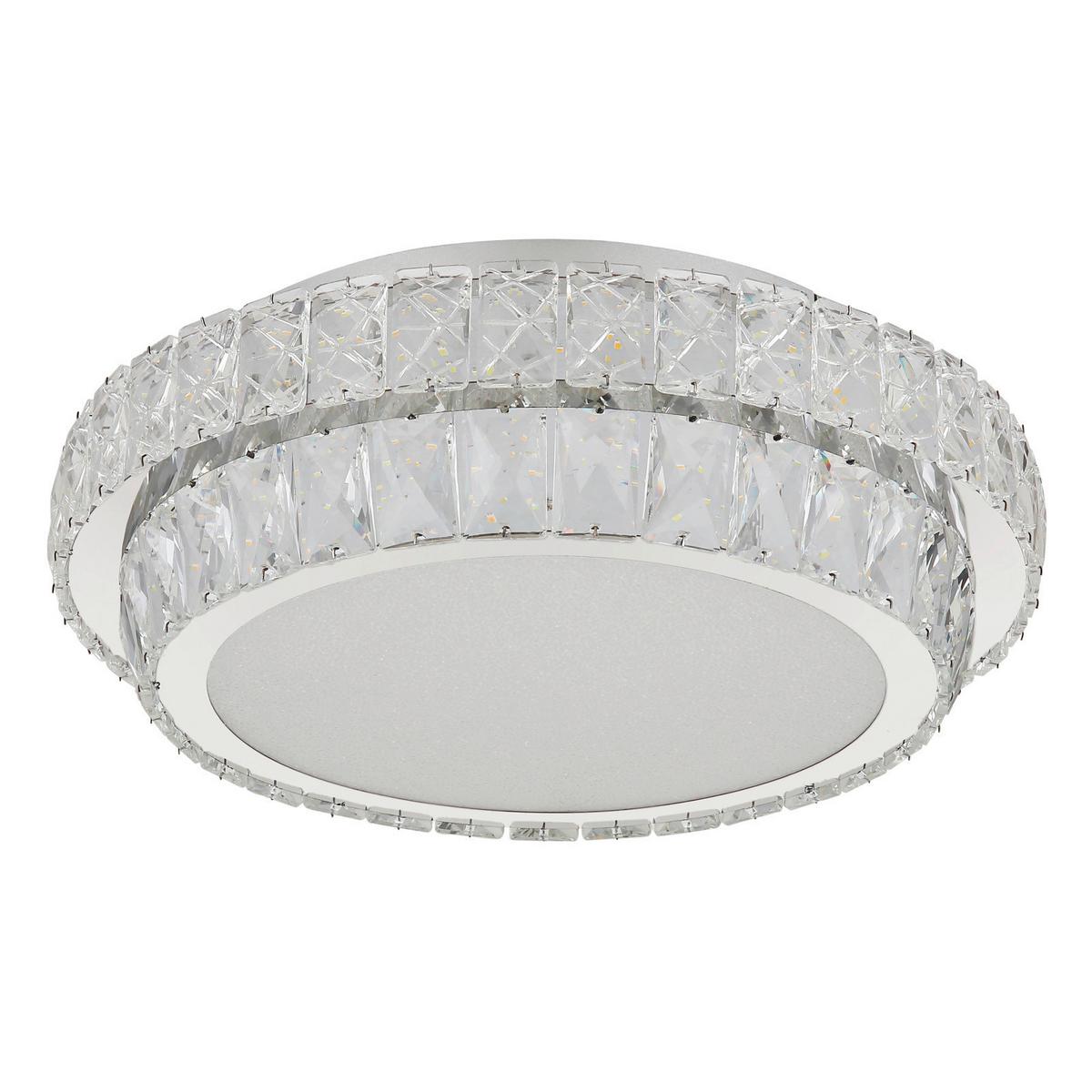 LED-Deckenleuchte Klara Chromfarben/Klar max. 38 Watt - Klar/Chromfarben, KONVENTIONELL, Glas/Kunststoff (40/15.5cm) - Globo