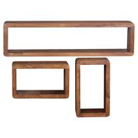 Wandregal ''Boha'', Sheeshamfarben - Sheeshamfarben, MODERN, Holz (80/20/15cm) - MID.YOU