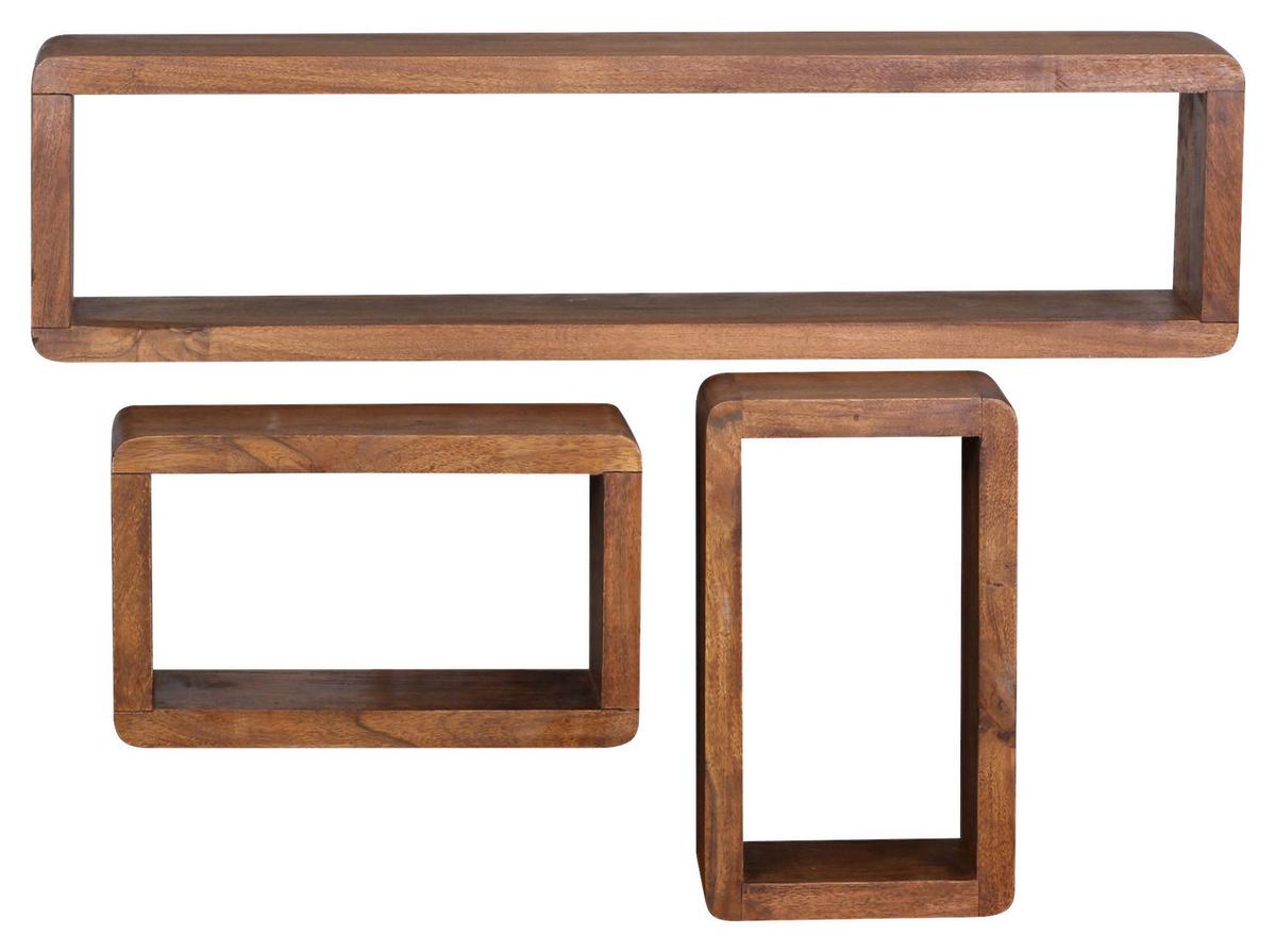 Wandregal ''Boha'', Sheeshamfarben - Sheeshamfarben, MODERN, Holz (80/20/15cm) - MID.YOU
