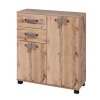 Unterschrank Milan Eichefarben - Eichefarben/Schwarz, KONVENTIONELL, Holzwerkstoff/Metall (80,6/94,8/32cm) - MID.YOU