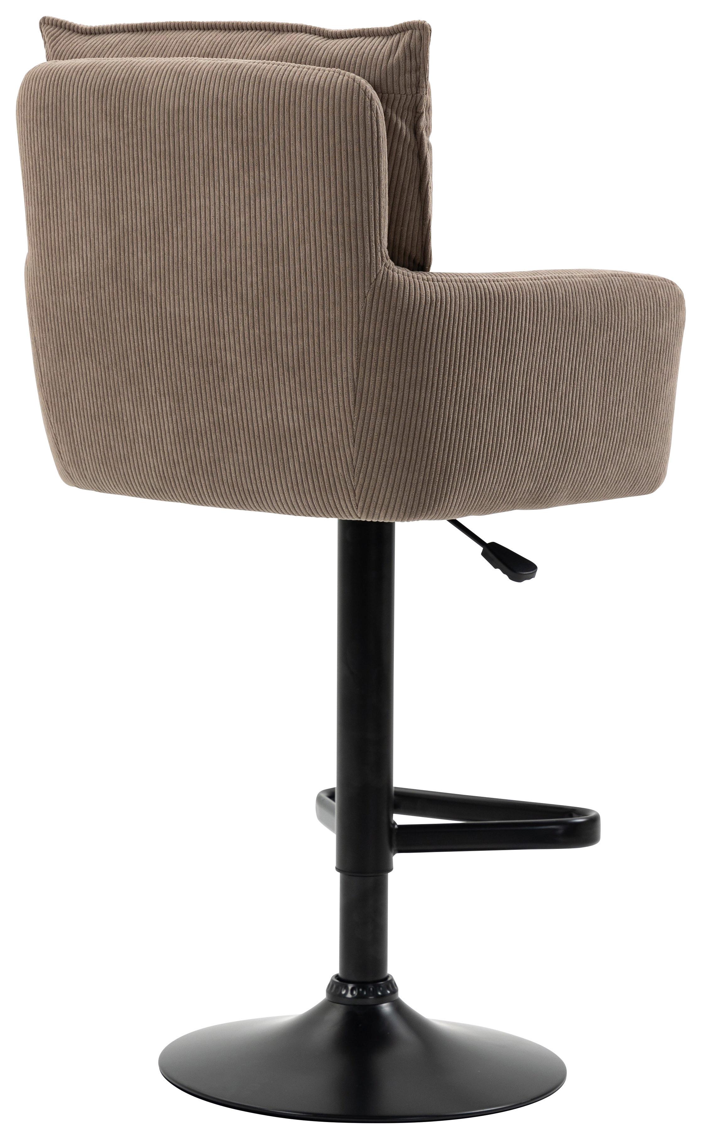 STOŁEK BAROWY POINT - czarny/brązowy, Design, metal/tkanina (54/98-120/58cm) - Novel