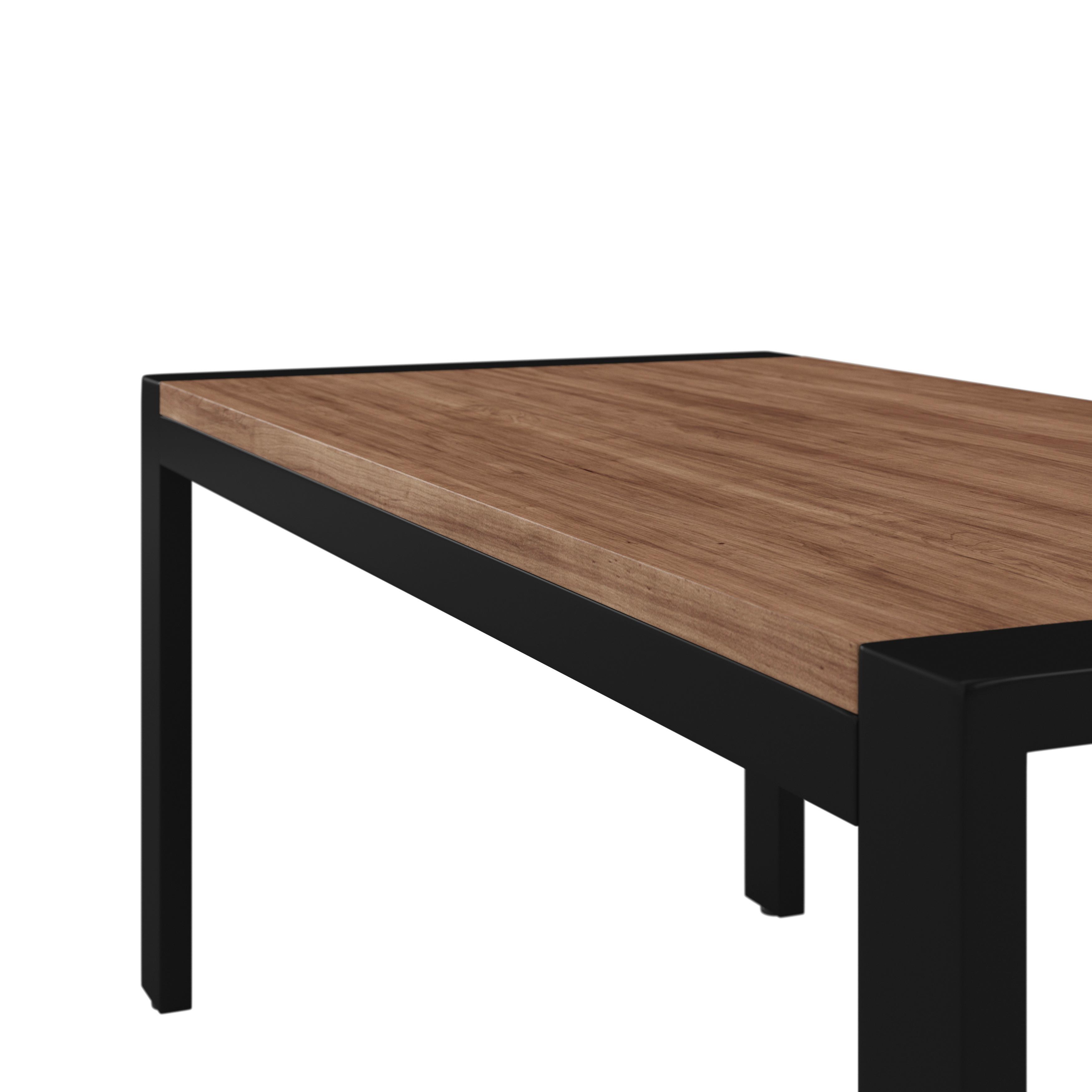 Jedilna Miza Aleya, Barva Oreha, 180x90 - črna/rjava, Moderno, kovina/leseni material (180/76/90cm) - Bessagi Home