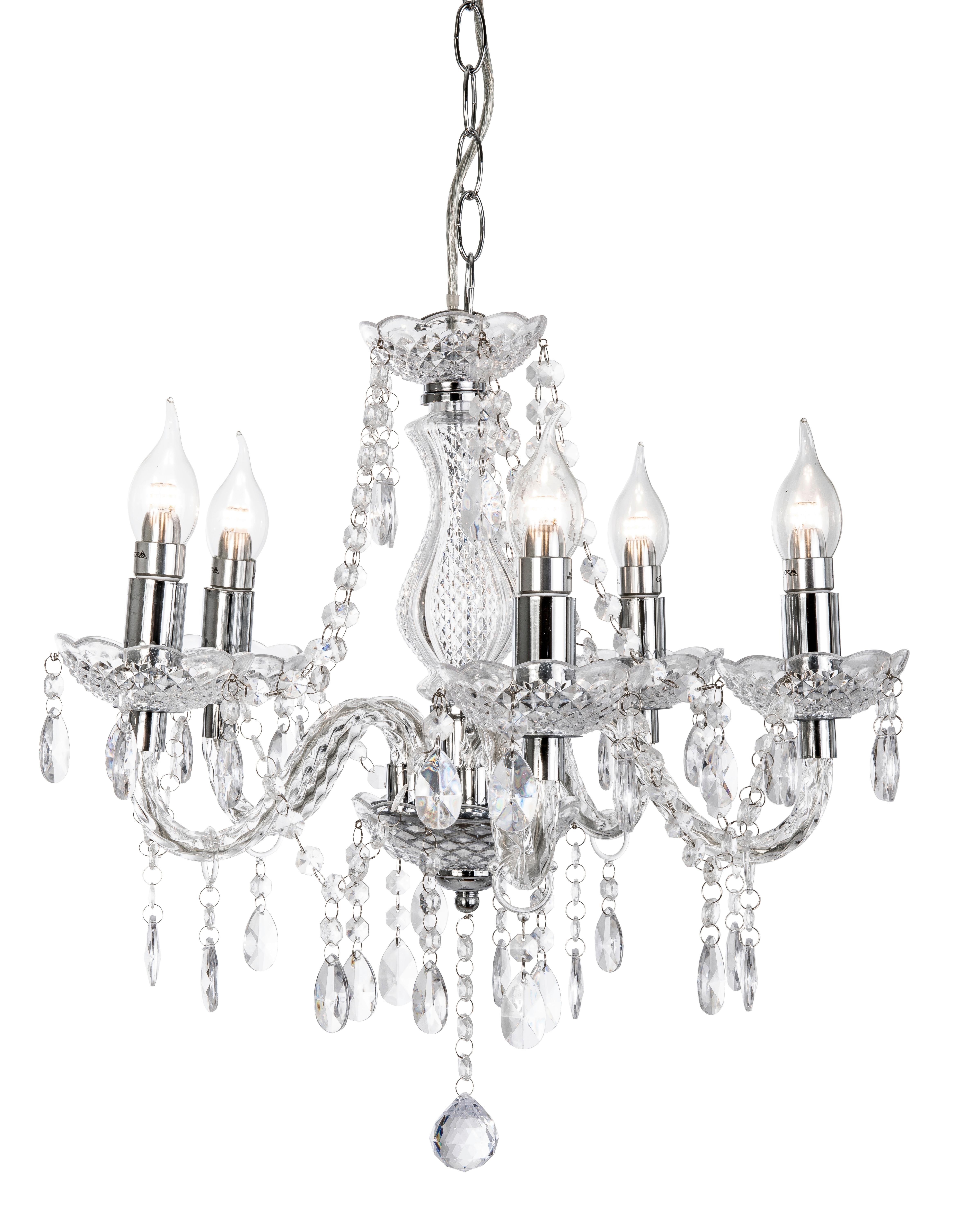 Viseća Svjetiljka Marie - prozirno/boje kroma, Konvencionalno, metal/plastika (48/150cm) - Globo