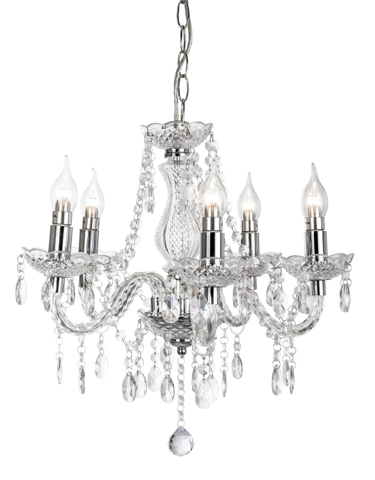 Viseća Svjetiljka Marie - prozirno/boje kroma, Konvencionalno, metal/plastika (48/150cm) - Globo