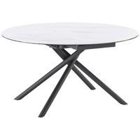 Jedilna Miza Tiana, Bela, Keramika, 90-140x40 - črna/bela, Trendi, kovina/steklo (90-140/76/140cm) - MID.YOU