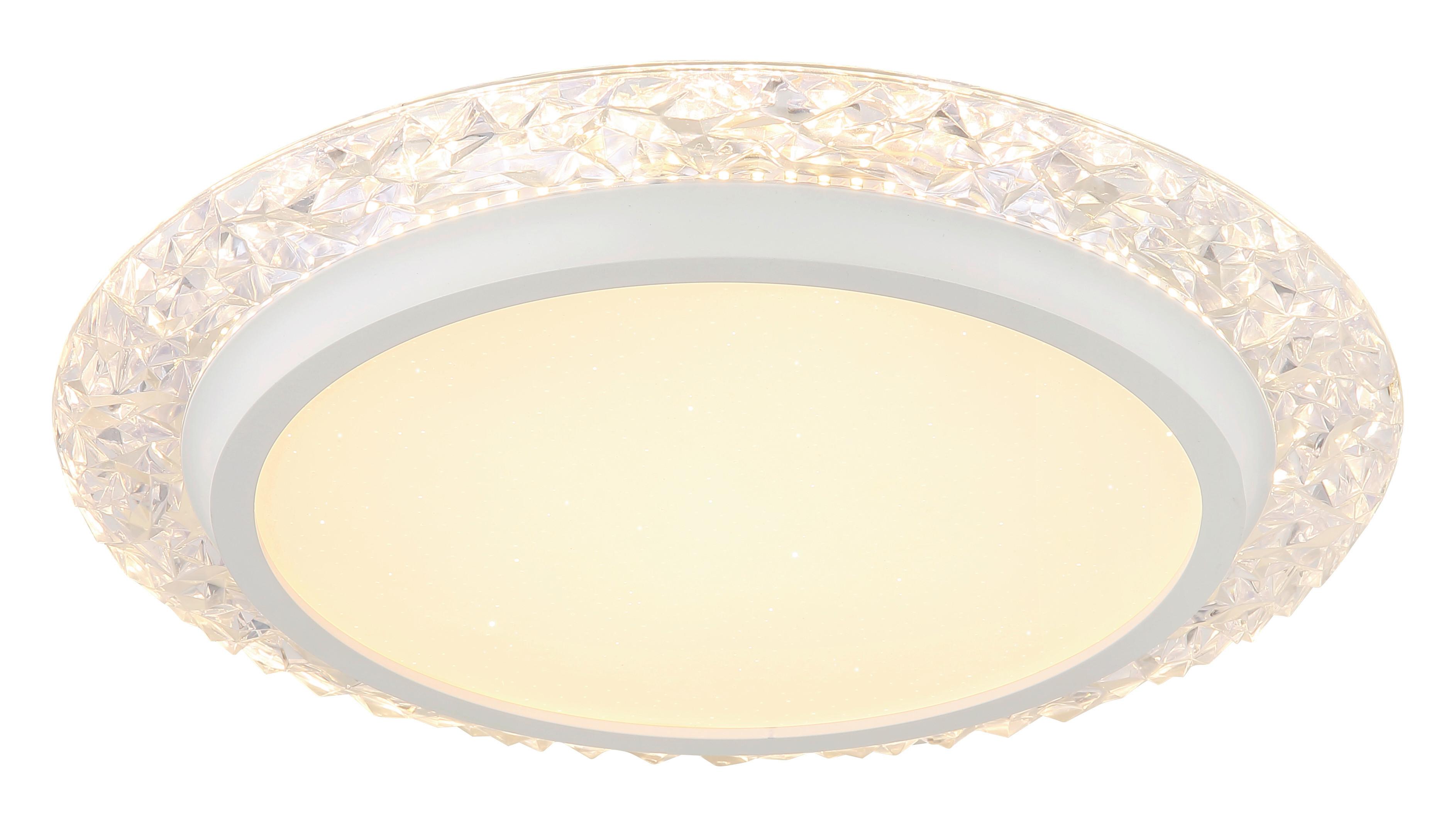 LED-Deckenleuchte Abigail Weiß/Transparent max. 22 Watt - Transparent/Weiß, KONVENTIONELL, Kunststoff/Metall (40/6cm) - Globo