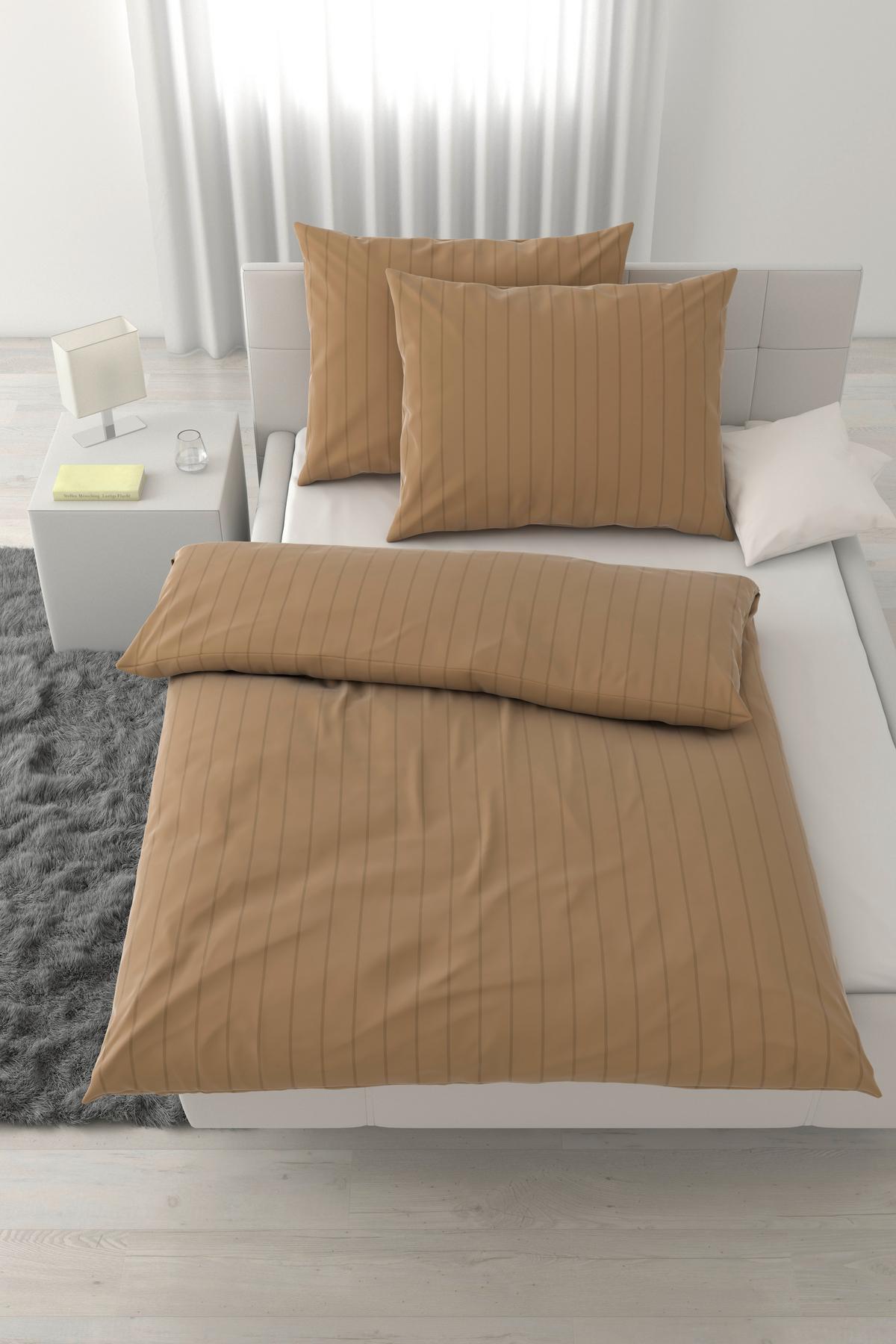 Bettwäsche Dobby Streif XXL Goldfarben ca. 200x220cm - Goldfarben, Textil (200/220cm) - Mömax