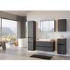 Badezimmer Pienza mit LED ca. 100 cm Grau/Eiche - Eichefarben/Weiß, Basics, Keramik/Holzwerkstoff (100cm) - Held