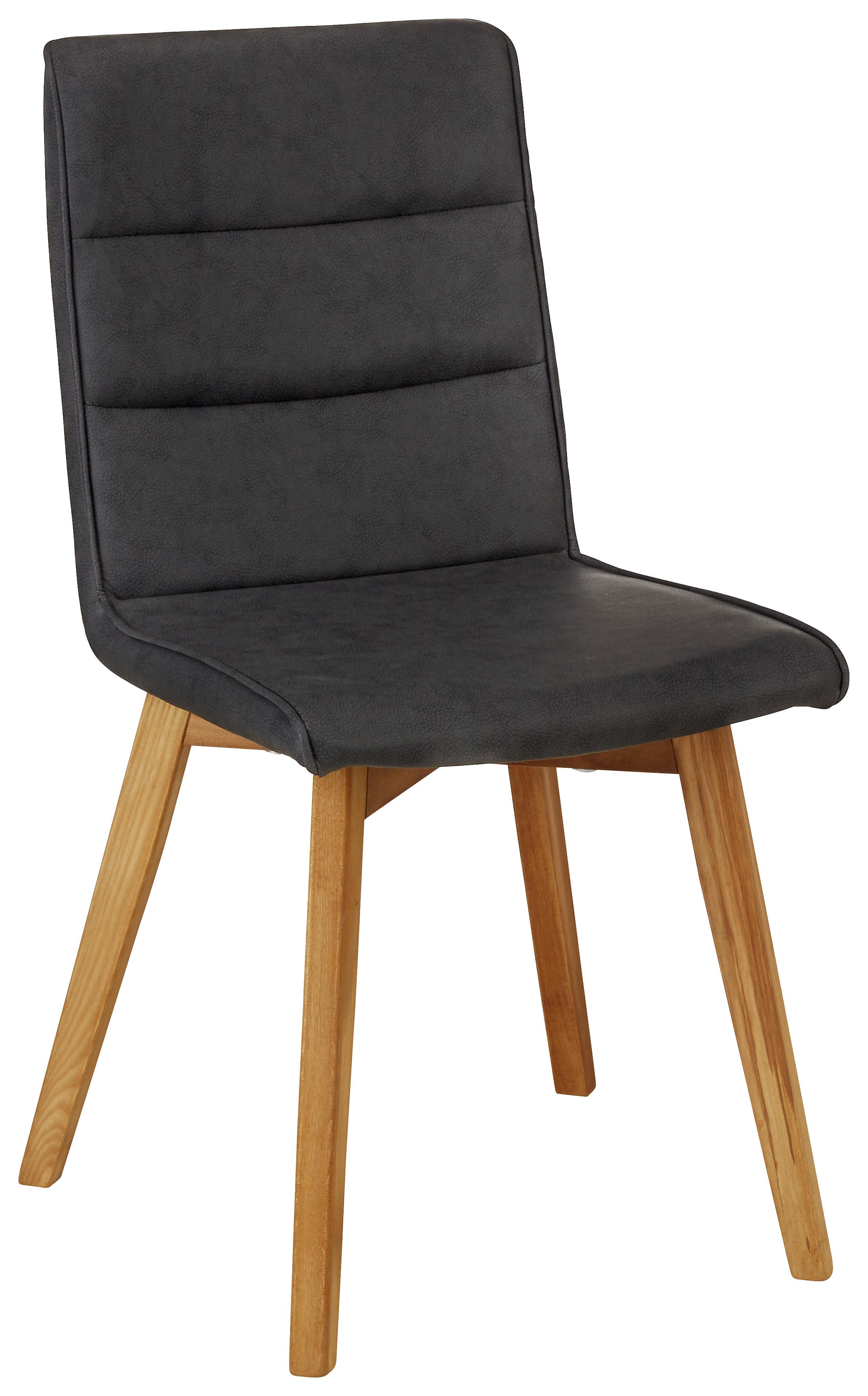 Stol Ellie -Top- - črna/barve hrasta, Moderno, tekstil/les (44/87/55,5cm) - Zandiara