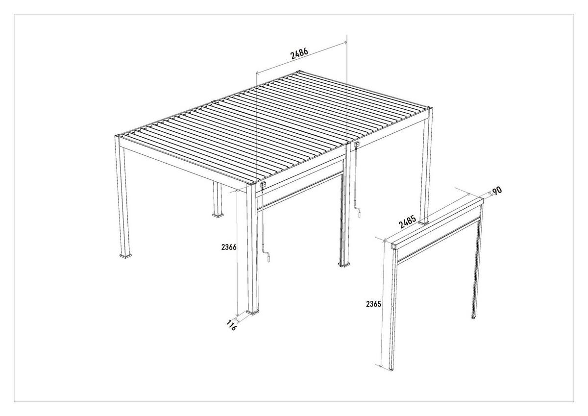 Rolo Za Pergolo Rollo, Bela, 248,5cm - bela/visoki sijaj, Basics, kovina/tekstil (248,5/236,5/9cm) - Gardenson