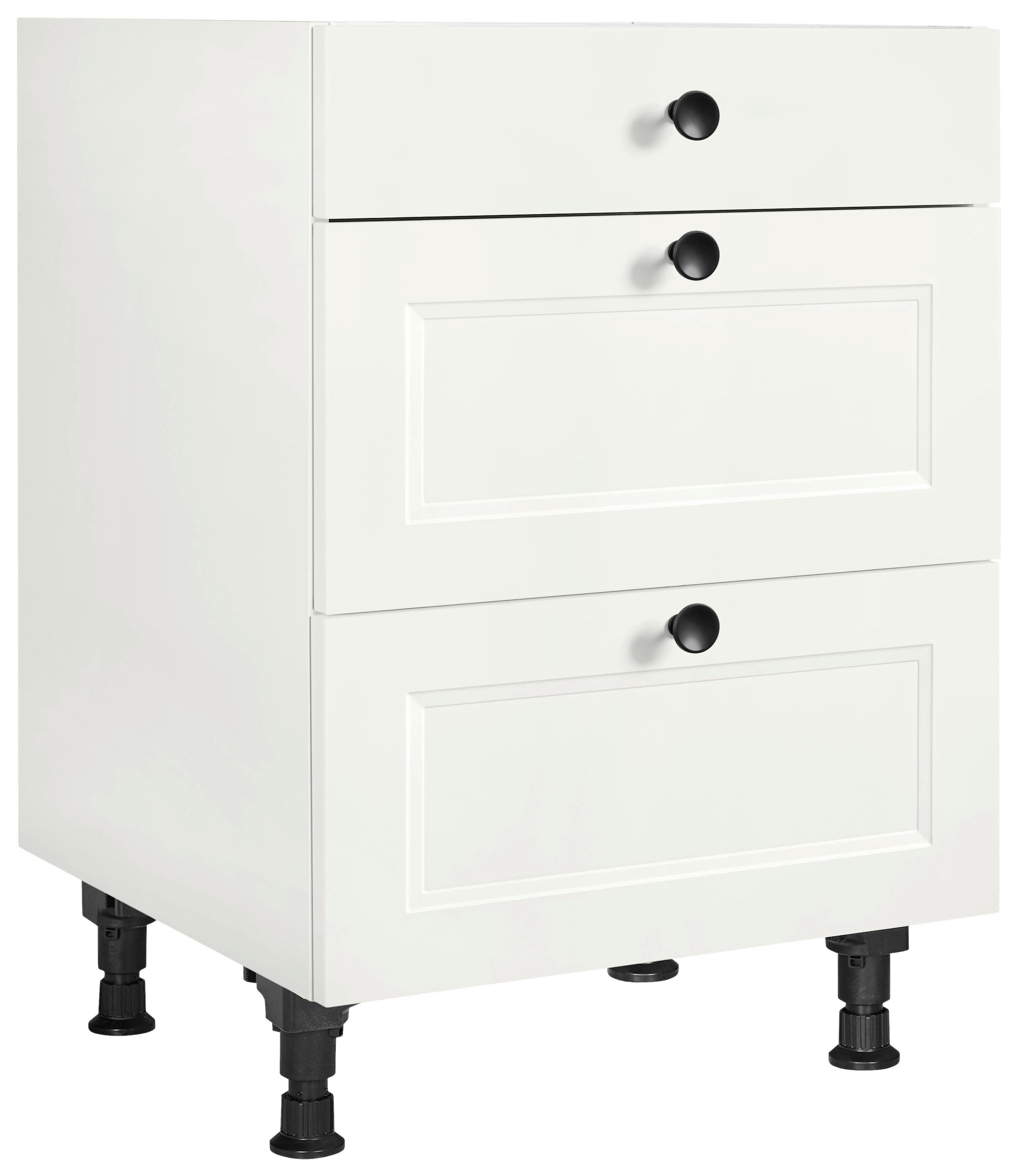 Kochfeldumbauschrank Cascada Weiß - Schwarz/Weiß, MODERN, Holzwerkstoff/Metall (60/87/56cm) - Nobilia