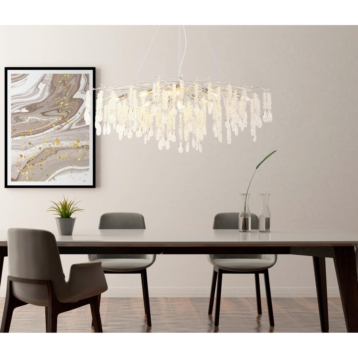 Viseća Svjetiljka Kinga - srebrne boje/prozirno, Konvencionalno, staklo/metal (120/50/120cm) - Globo