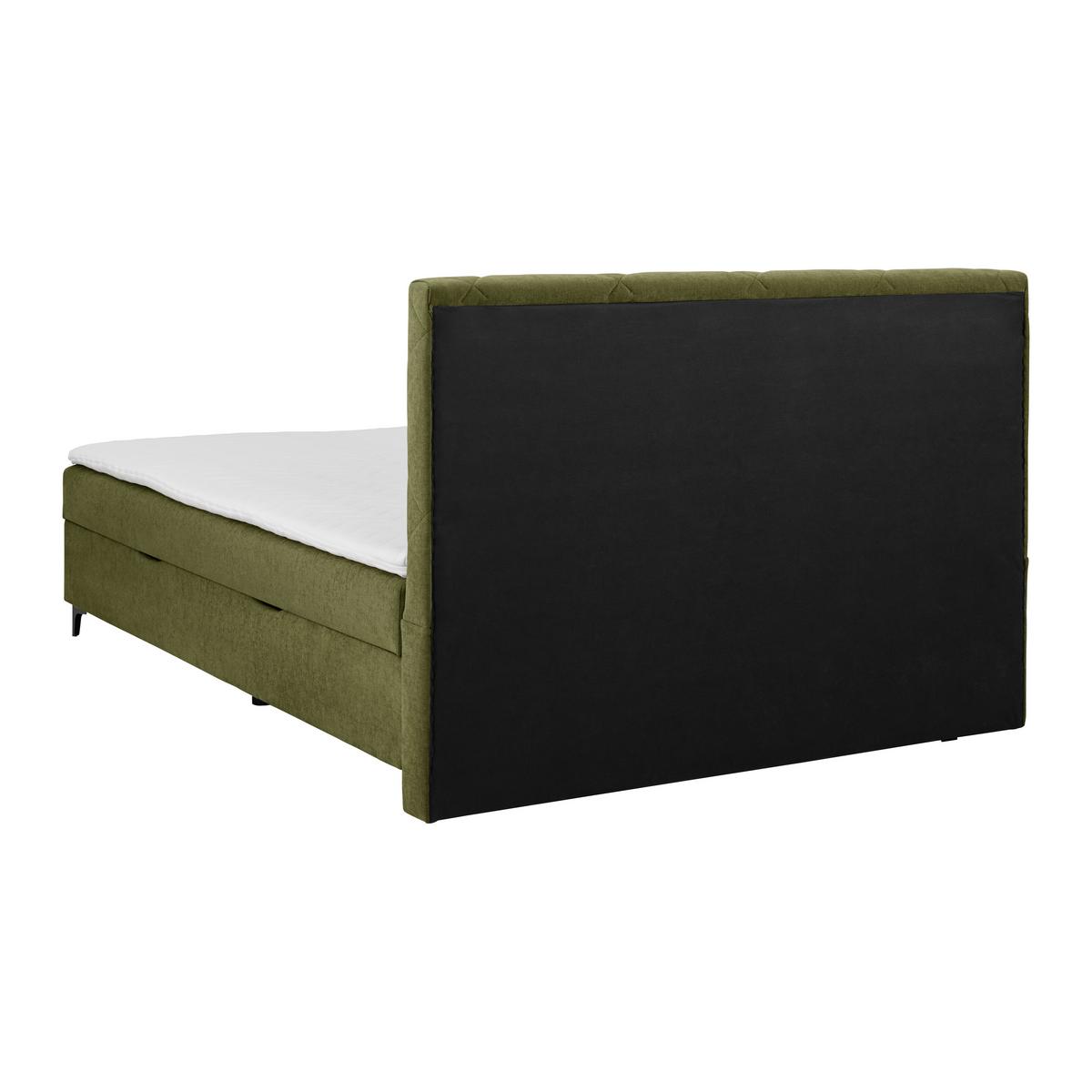 Boxbett Wind Grün ca. 160x200cm - Schwarz/Grün, KONVENTIONELL, Textil/Metall (160/200cm) - Mömax