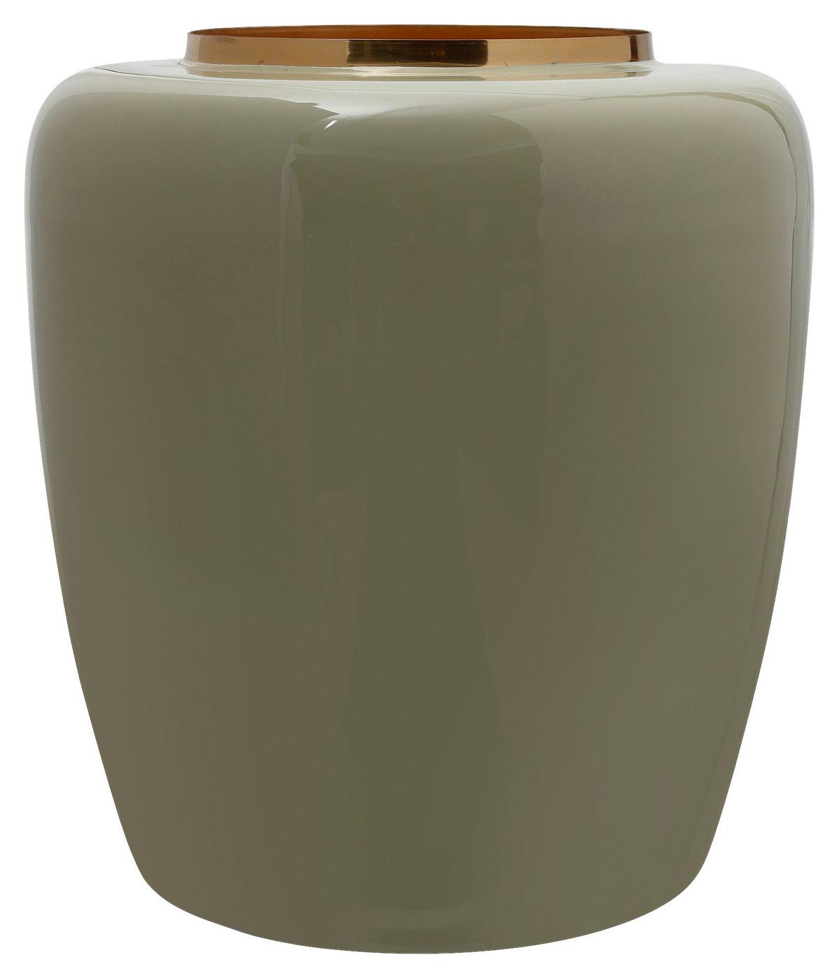 VASE ART DECO 125 - Goldfarben/Mintgrün, Trend, Metall (34/34/36.5cm) - Kayoom