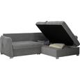 Wohnlandschaft Grau mit Bettfunktion - Alufarben/Grau, MODERN, Holz/Textil (245/89/185cm) - MÖMAX modern living