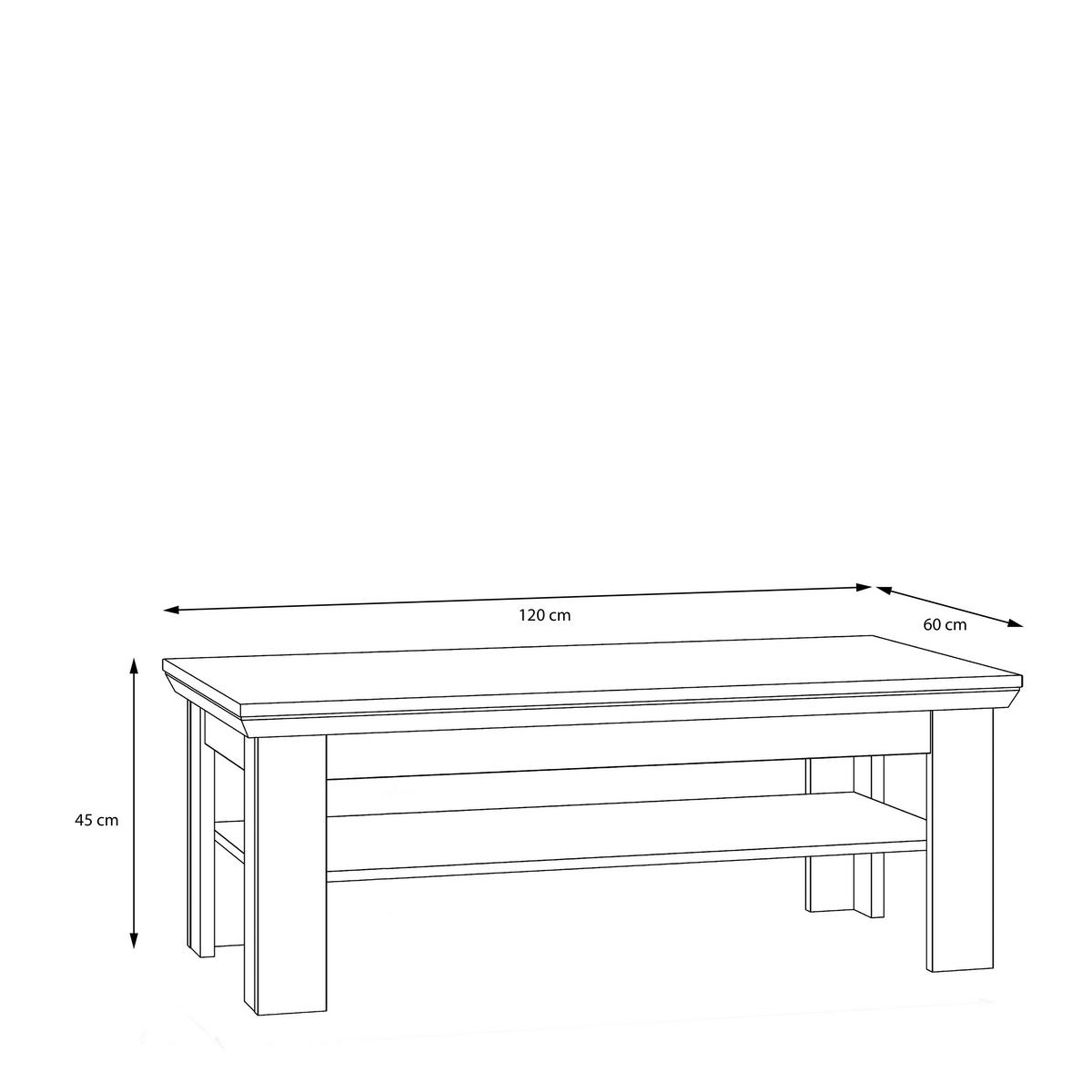 Stolić Cannes - boje hrasta, Romantično / ladanjski, drvni materijal/metal (120/45/60cm) - Premium Living