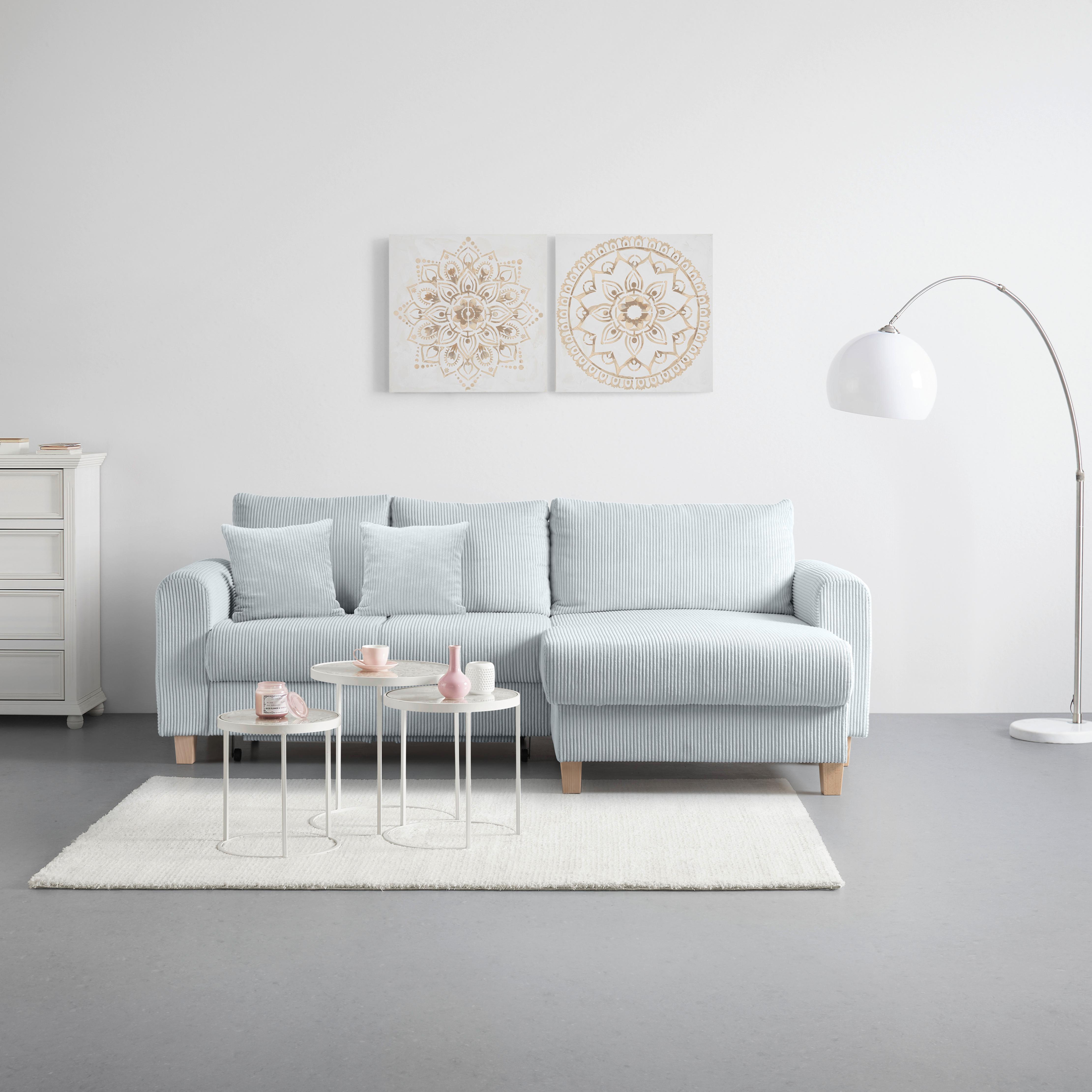 Kutna Garnitura Lille - siva/svijetlo smeđa, Moderno, tekstil/drvo (232/110/156cm) - Best Price