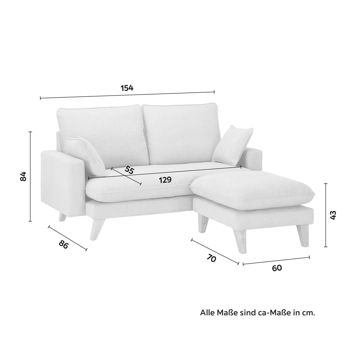 Ecksofa Illa Hellgrau Webstoff - Hellgrau/Naturfarben, MODERN, Holz/Textil (154/84/86cm) - Bessagi Home