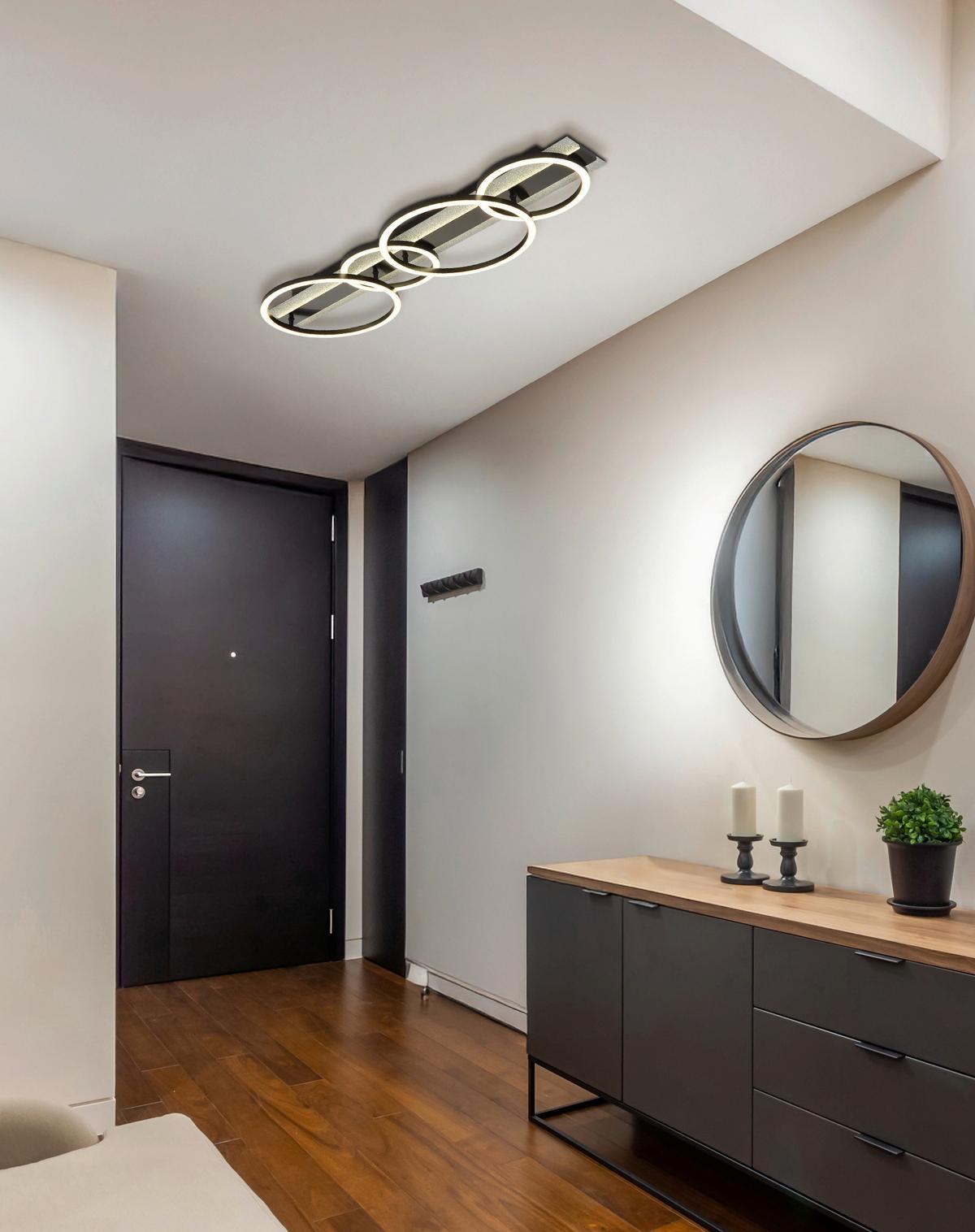 Led Stropna Svjetiljka Norberto - bijela/srebrne boje, Design, metal/plastika (86,2/30/8,8cm) - Globo