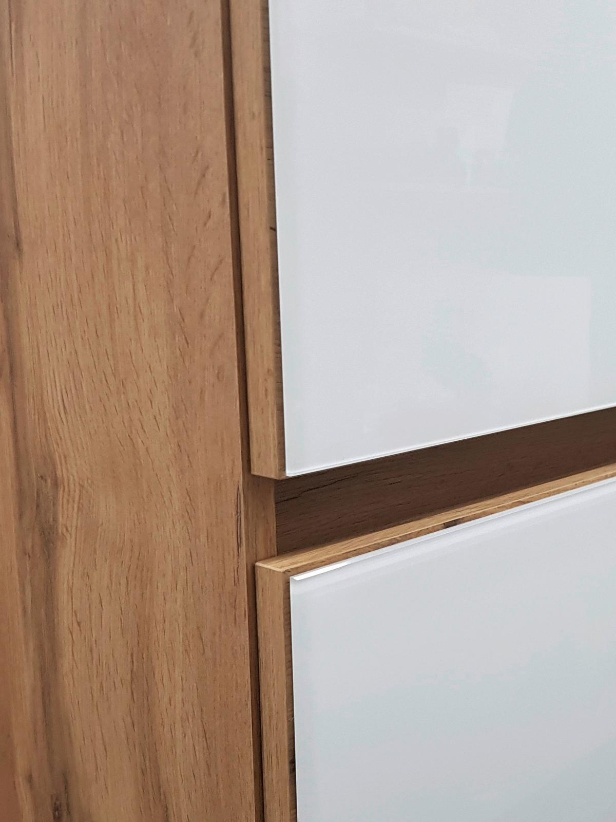 Badezimmer ''Helsinki'', Weiß/Eichefarben - Eichefarben/Weiß, KONVENTIONELL, Glas/Holzwerkstoff (80cm) - Held
