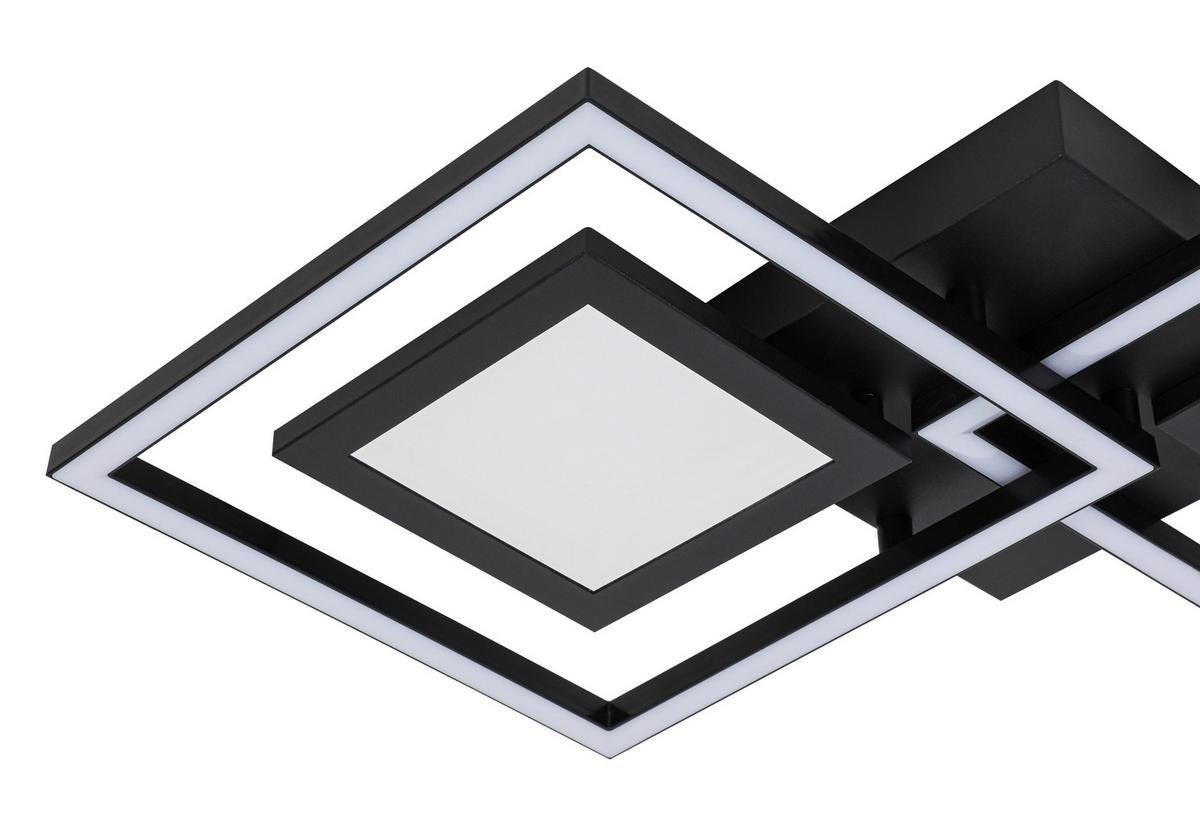 Stropna Led-svetilka Preceval - črna, kovina/umetna masa (41,8/75,3/6,7cm) - Premium Living