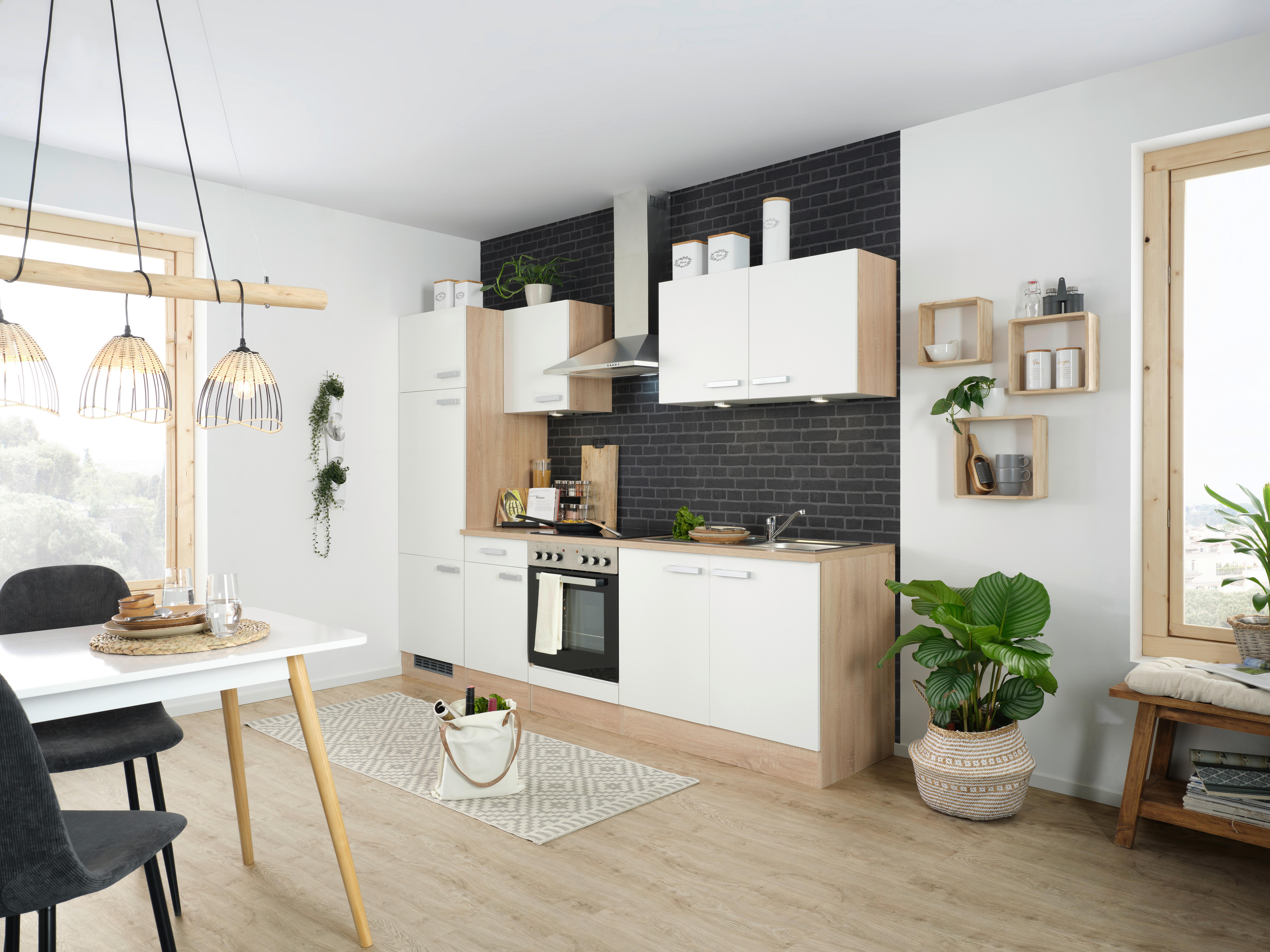 Blok Kuhinja S Aparatima Lexa - bijela/hrast Sonoma, Moderno, drvni materijal (270cm) - Best Price