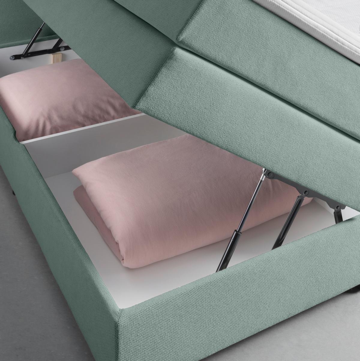 Boxspringbett Papilon Grün ca. 160x200cm - Zinkfarben/Grün, Konventionell, Holz/Holzwerkstoff (160/200cm) - Premium Living
