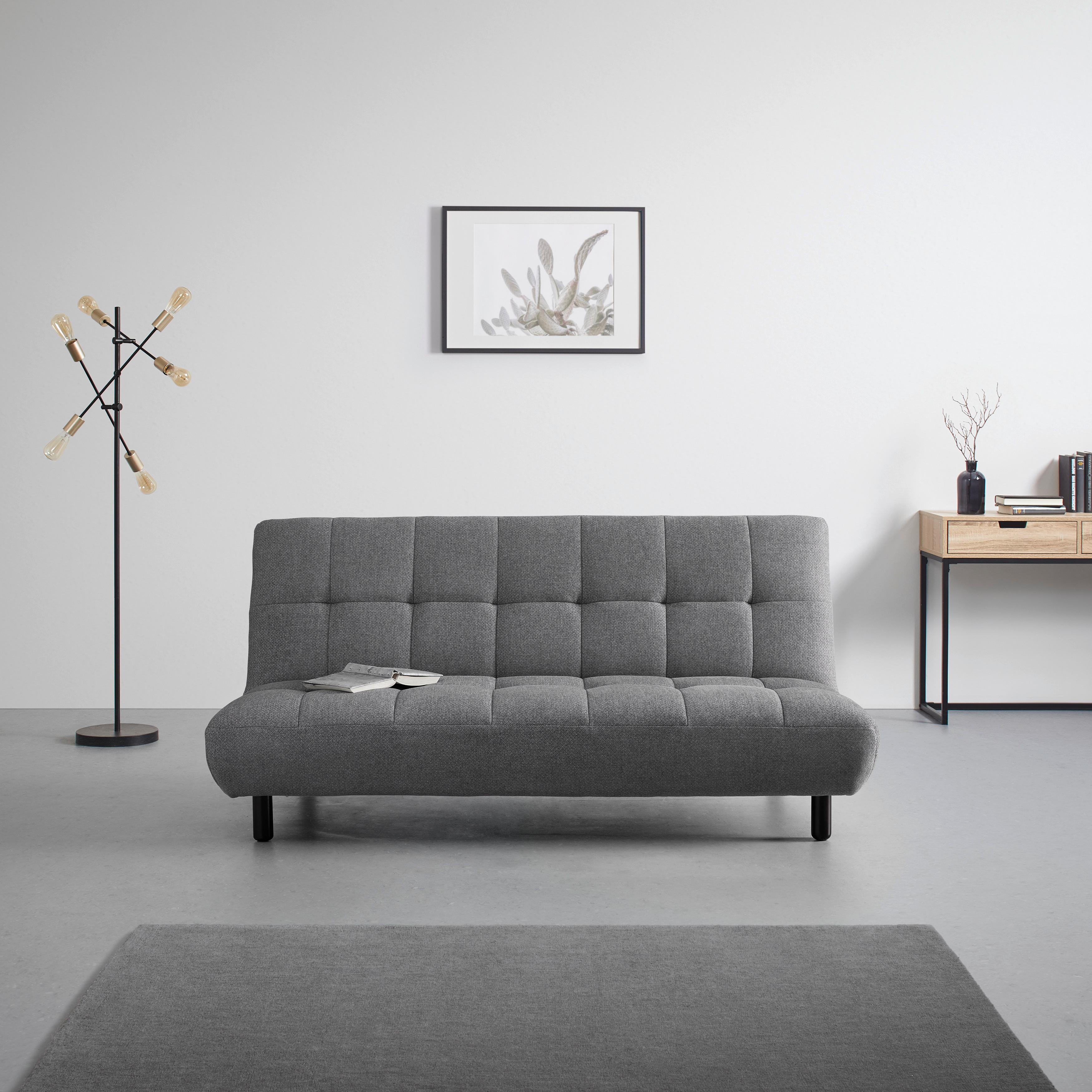 Zofa Camilla, Z Ležiščem - temno rjava/svetlo siva, Moderno, tekstil/les (186/90/106cm) - Bessagi Home