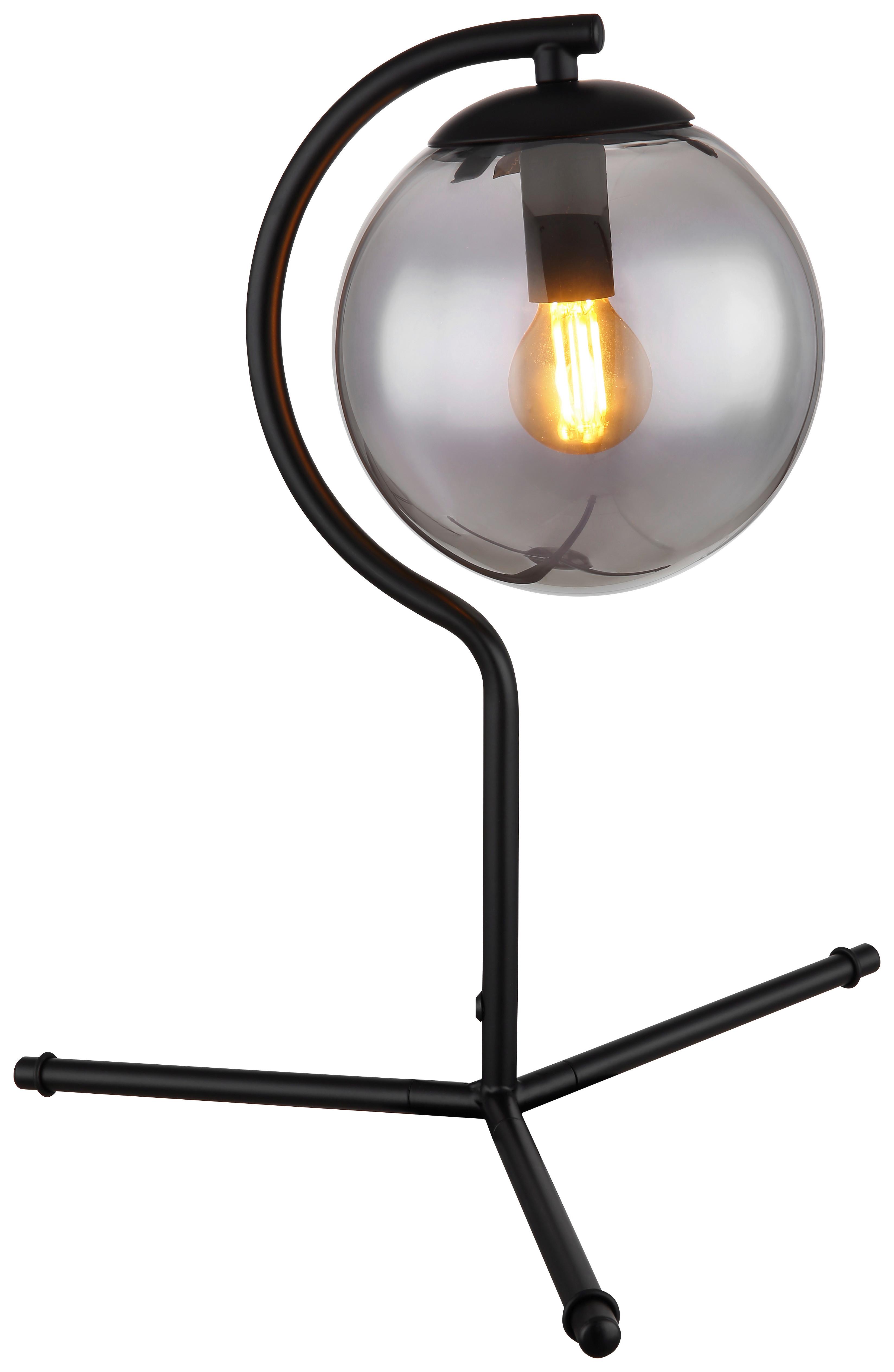 TISCHLEUCHTE PORRY SCHWARZ D: 35CM 1-FLM. - Schwarz, Basics, Glas/Metall (35/35cm) - Globo
