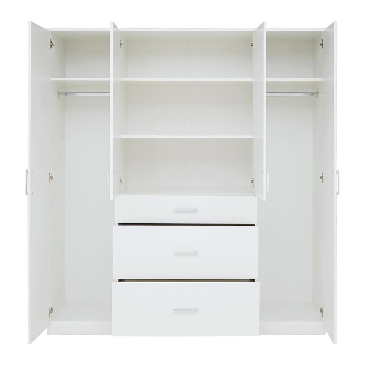 Drehtürenschrank Lasse Weiss - Weiss, Konventionell, Holz (180/196/55cm) - Mömax