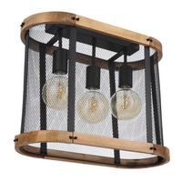 Deckenleuchte 15661D in Schwarz/Braun max. 40 Watt - Dunkelbraun/Schwarz, Natur, Holz/Metall (45/20/38cm) - Globo