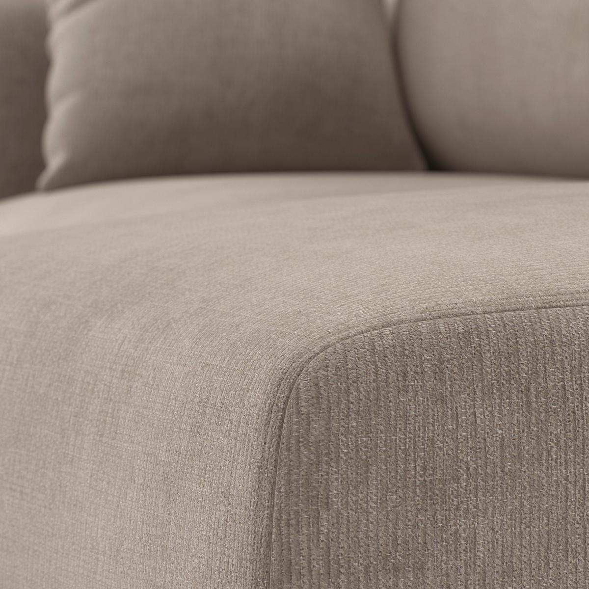 Wohnlandschaft Nicole Greige Chenille - Greige/Schwarz, MODERN, Holz/Kunststoff (162/87/306cm) - Bessagi Home