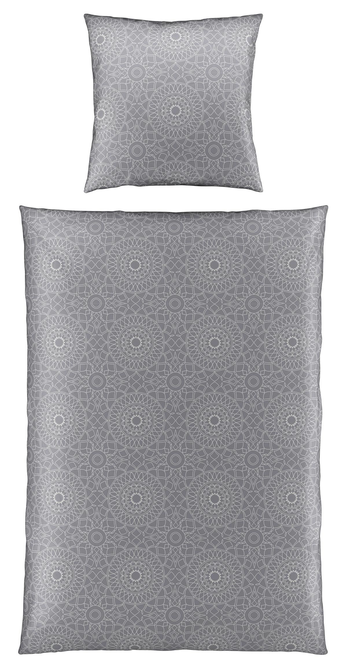 Bettwäsche Elisa in Grau ca. 135x200cm - Beige, MODERN, Textil (135/200cm) - Premium Living