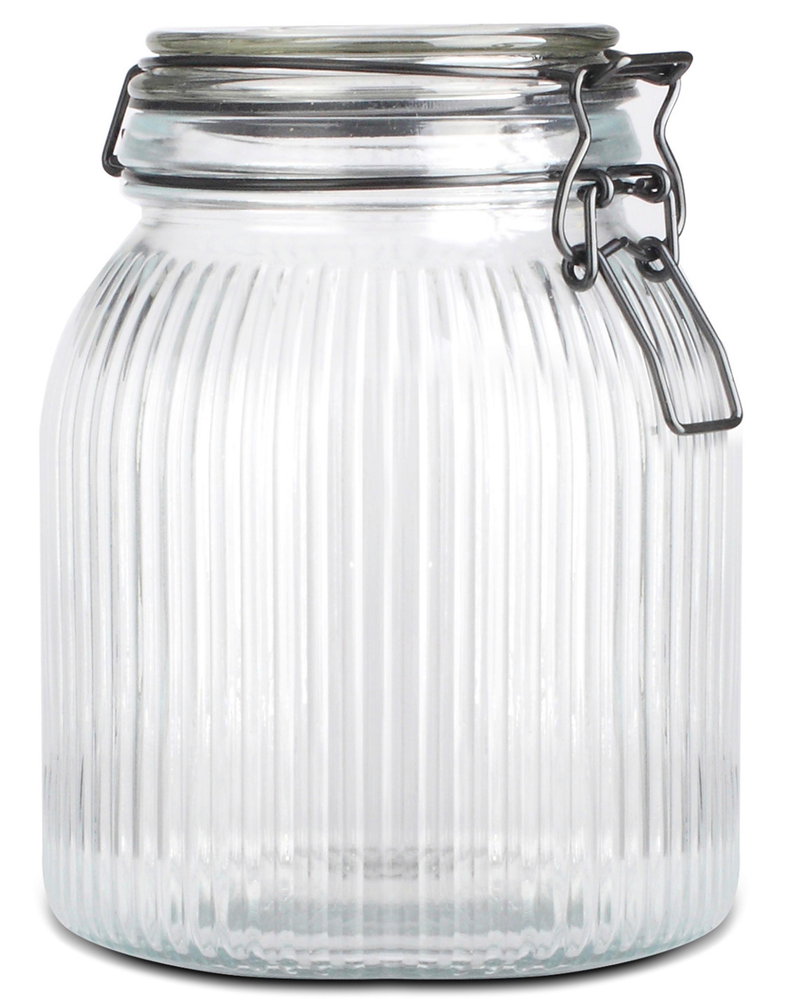 Vorratsdose Juna aus Glas ca. 1,3 Liter - Transparent, Modern, Glas/Kunststoff (12,5/17,2cm) - Premium Living