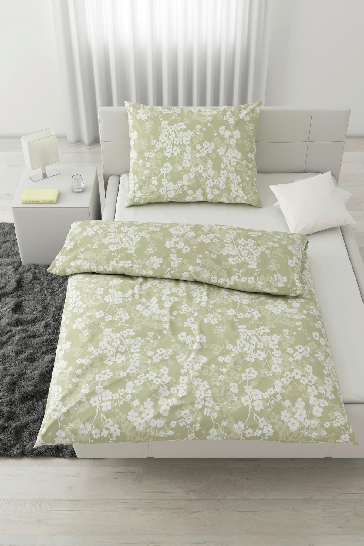 BETTWÄSCHESET CATRIN - Salbeigrün, Lifestyle, Textil (160/210cm) - Modern Living