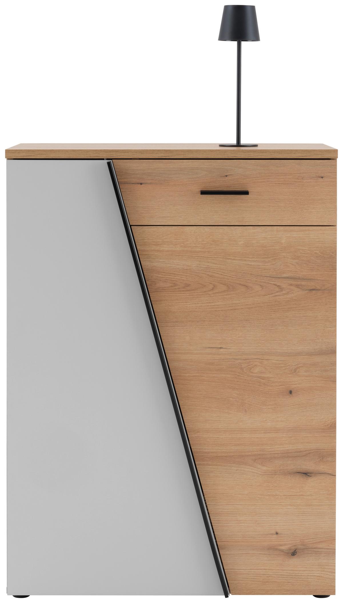 Comodă VENEDIG NEW - cașmir/culoare lemn stejar, Modern, material pe bază de lemn (80/110/40cm) - Modern Living