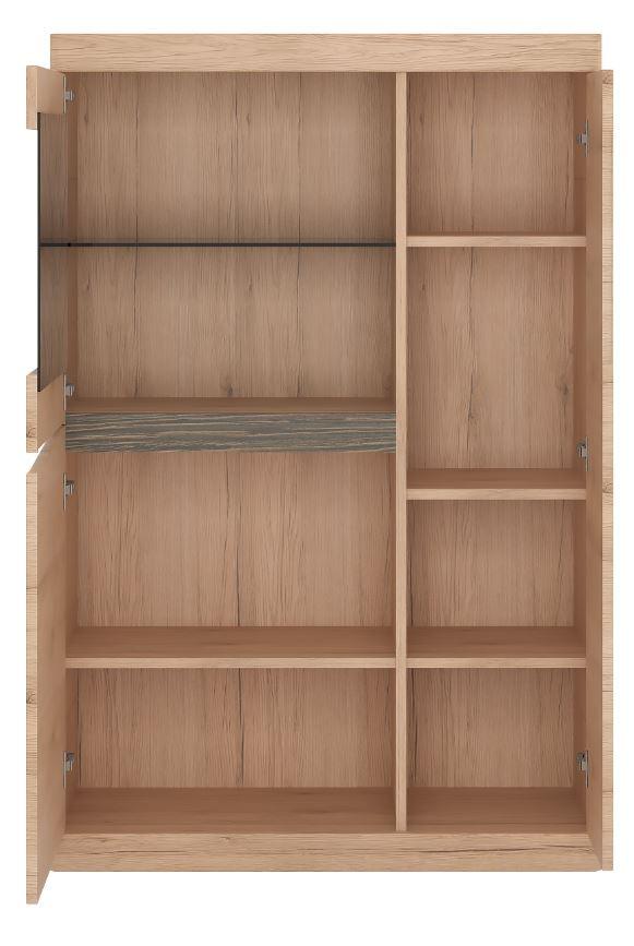 Comodă SUMMER - stejar San Remo, Modern, sticlă/material pe bază de lemn (86/131/40cm) - Modern Living