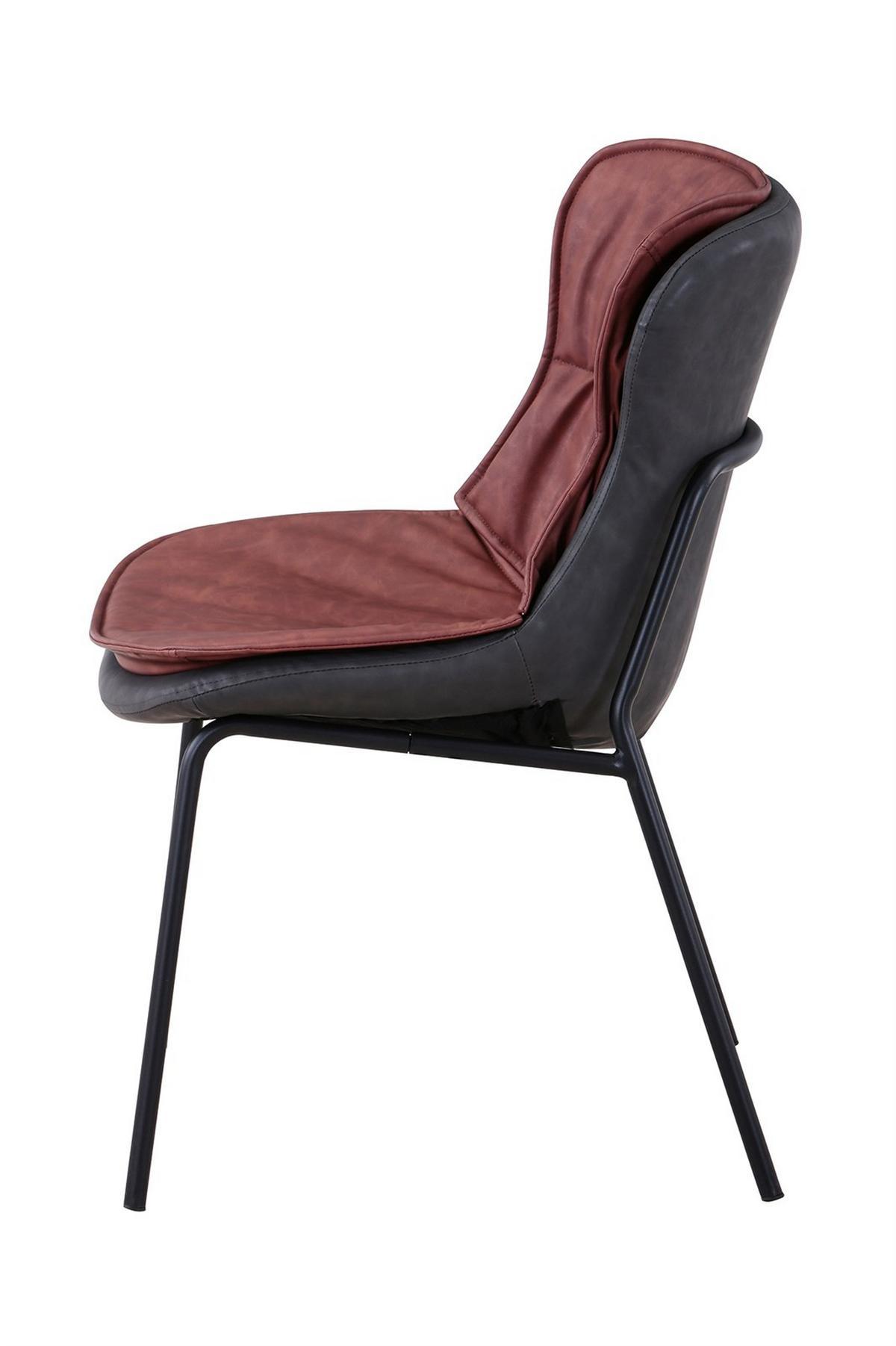 STUHL BRADY 200 - Rotbraun/Schwarz, Design, Textil/Metall (54/84/64cm) - Kayoom