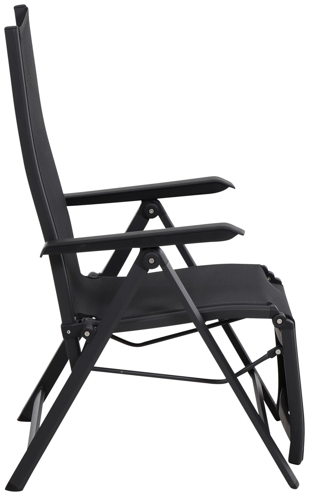 Garten-Relaxsessel TESORO Tesoro B: 61cm - Anthrazit/Schwarz, KONVENTIONELL, Kunststoff/Textil (61/111/72cm) - Siena Garden