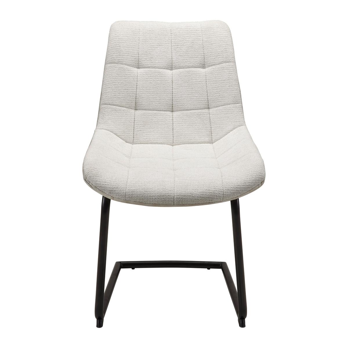 Schwingstuhl Marilea Creme Lederlook/Webstoff Gepolstert - Creme/Schwarz, MODERN, Holz/Textil (53/86/61cm) - Bessagi Home