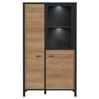 Félmagas Szekrény High Rock - tölgyfa színű/fekete, Design, műanyag/faalapú anyag (86,3/152,3/40,2cm) - Mömax