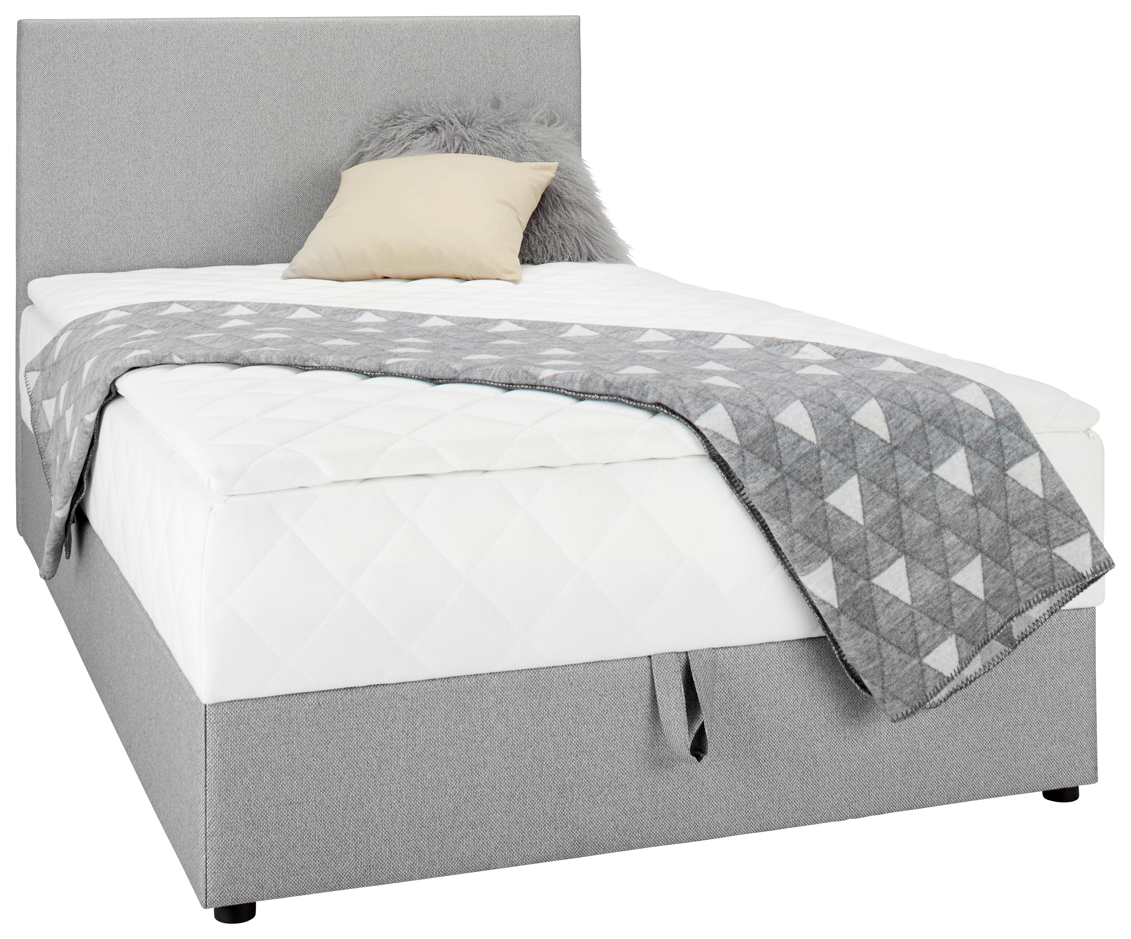 Boxbett Boxy in Grau ca. 140x200cm - Schwarz/Grau, KONVENTIONELL, Textil (140/200cm) - Based