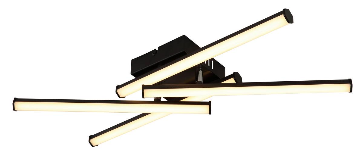 LED-DECKENLEUCHTE 67342-24 KIRINA - Weiss/Schwarz, Design, Kunststoff (50/50/8,8cm) - Globo