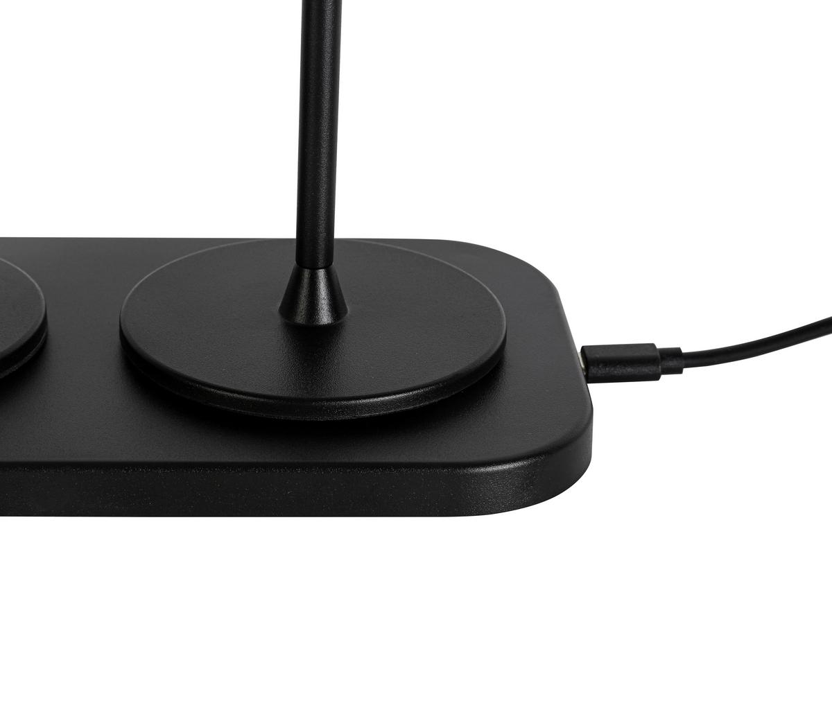 Akku-Tischleuchte Thremo Schwarz, 3er Set - Schwarz/Weiß, MODERN, Kunststoff/Metall (11/30/21,1cm) - Mömax