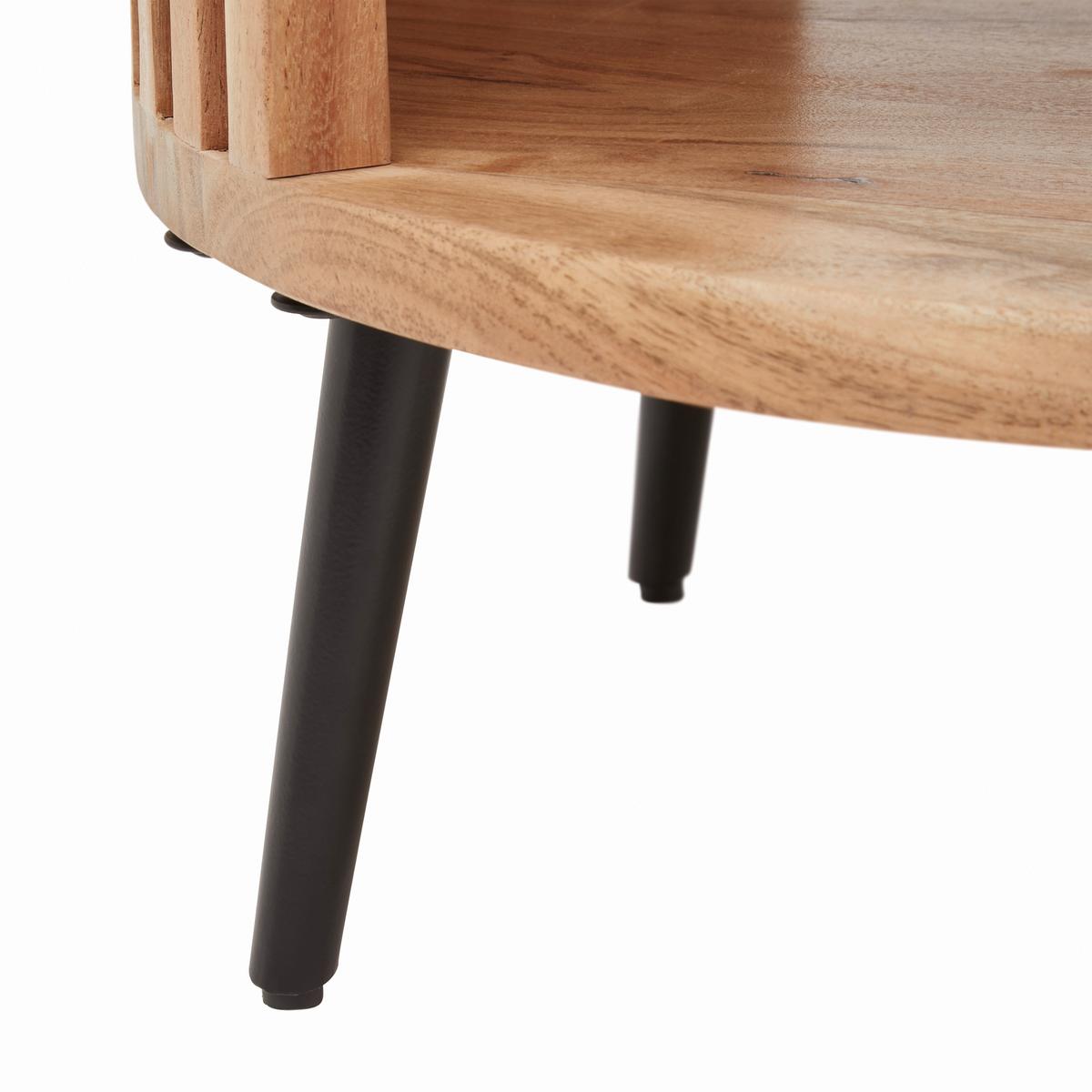 Beistelltisch Maddi Naturfarben/Schwarz - Schwarz/Naturfarben, LIFESTYLE, Holz/Metall (50/40/50cm) - Mömax