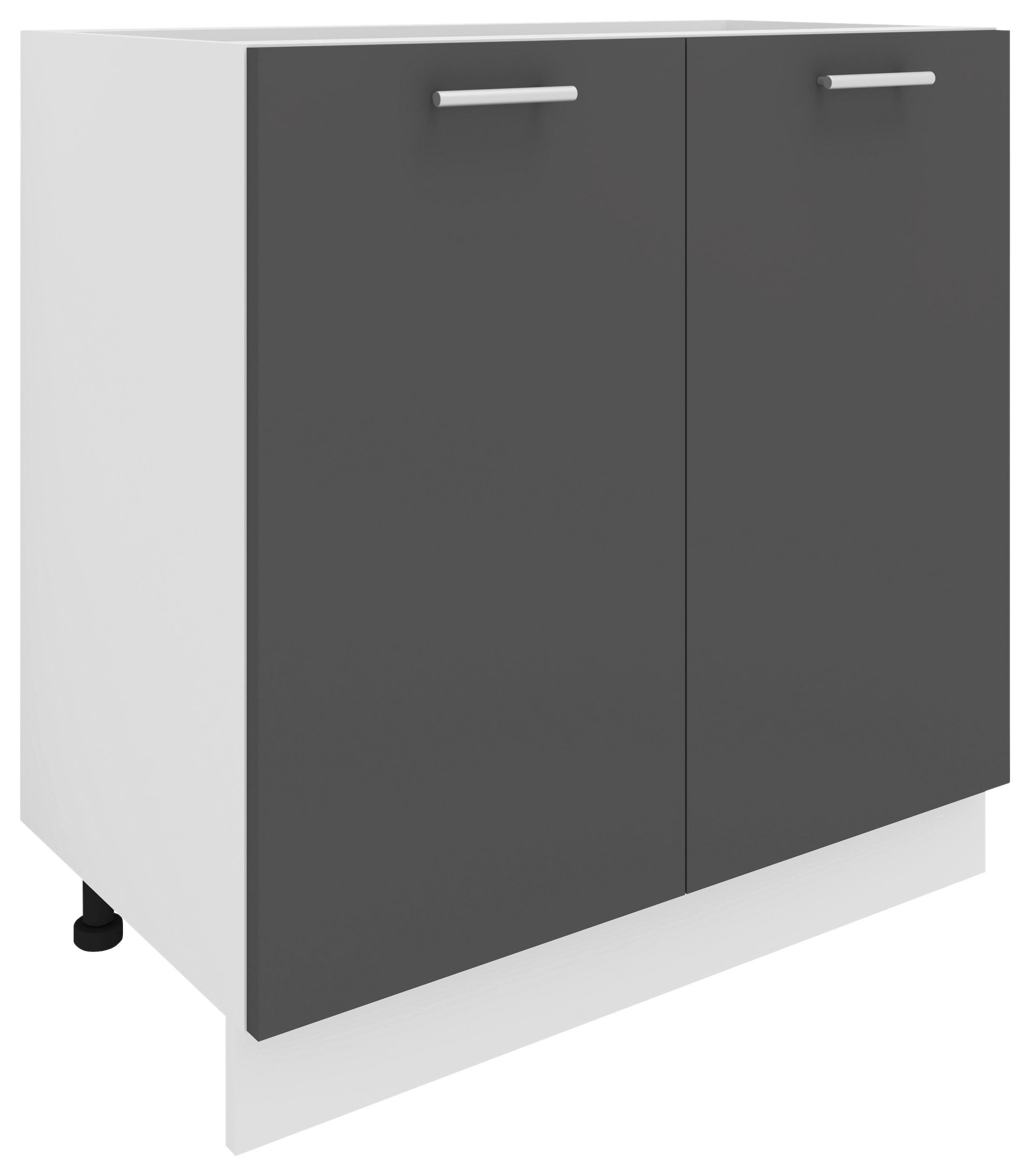 Kuhinjska Spodnja Omarica Esilo, Siva, Bela - bela/barve aluminija, Konvencionalno, kovina/leseni material (80/82/46cm) - MID.YOU